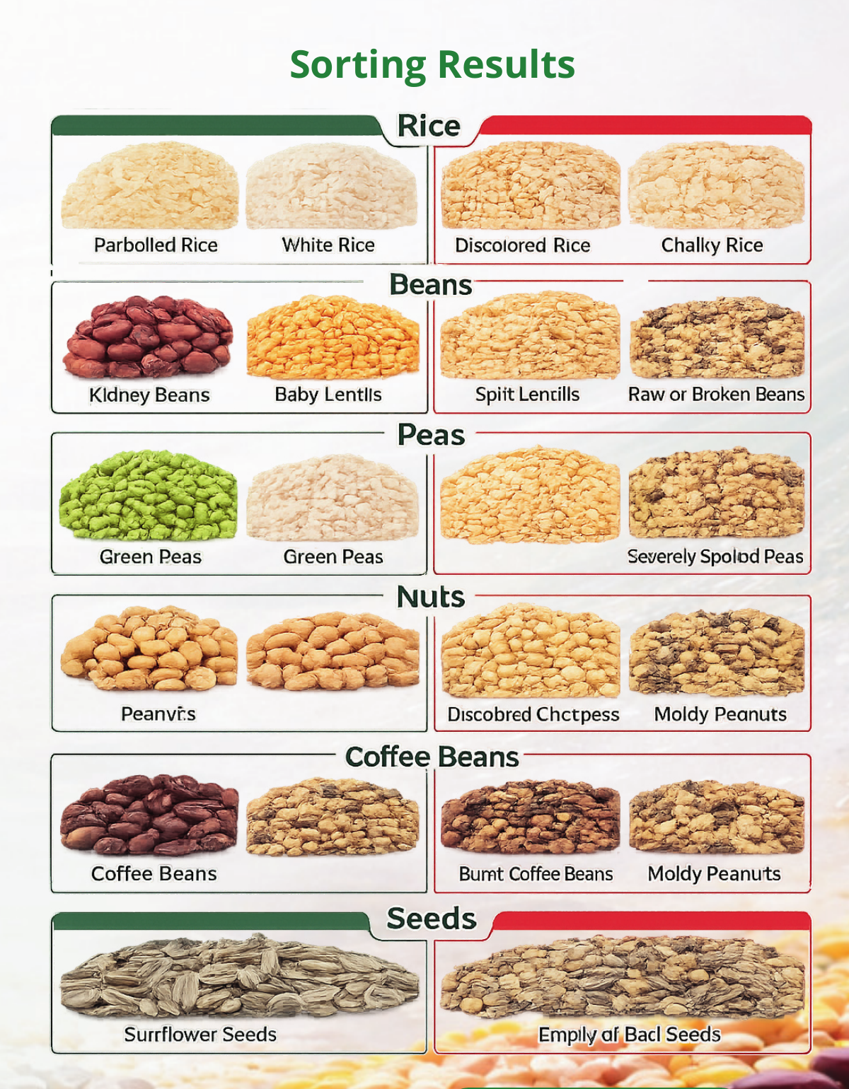 Colour Sortex sorting results